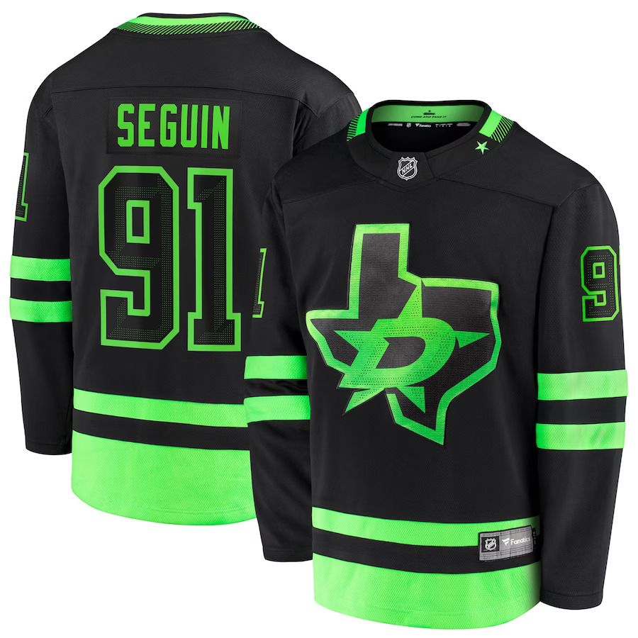 Men Dallas Stars #91 Tyler Seguin Fanatics Branded Black Alternate Premier Breakaway Player NHL Jersey